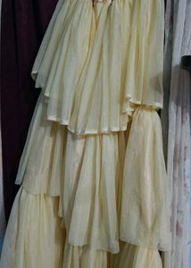 Tiered Yellow Lehenga