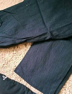 New Elegant Black Embroidered Kurta Set