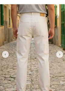 Off White Straight Leg Jeans