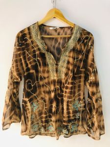 Boho Beaded Sheer Top