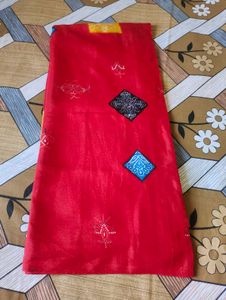 Red Bandhani Saree