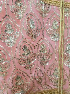 Peach Sequence Lehenga Set