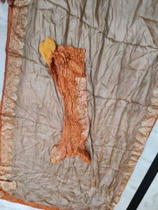 Brown Patterned Fabric Saree