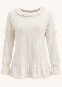 Ruffle Trim Knit Top