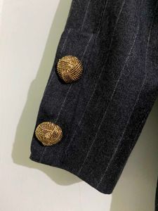 Women Charcoal Striped Blazer