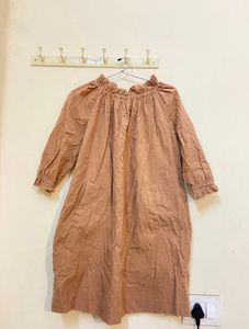 cute loose fit brown dress