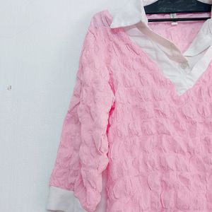 🎉SALE🎉MANGO Pink Collared Neck Pullover