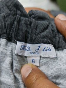 Grey velvet high waist pants