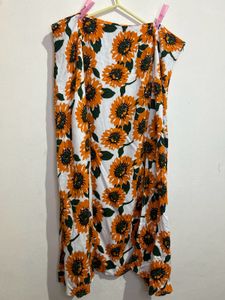 Sunflower Print Maxi Skirt