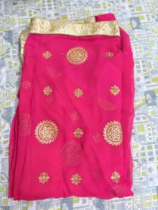 Pink Embroidered Saree