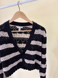 h&amp;m Striped Cropped Cardigan