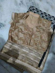Black and Gold Patterned Saree