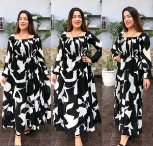 Abstract Print Maxi Dress