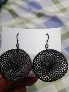 Unique Black Wire Earrings