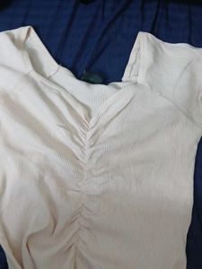 Ribbed Ruched Front Top
