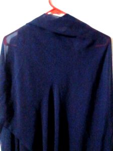 Navy Blue Sheer Cardigan Kurta