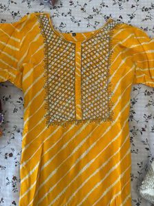 Yellow Embroidered Kurta