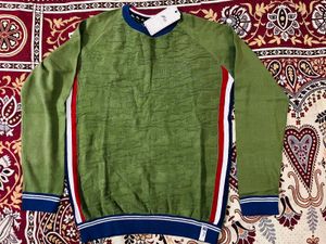 PETER ENGLAND Men Self Design Round Neck Green