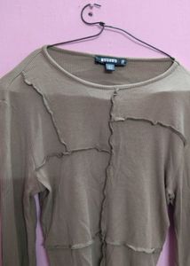Missguided Tan Crop Top