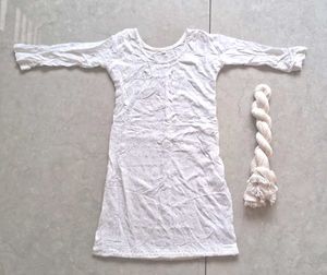 White Embroidered Top With Dupatta