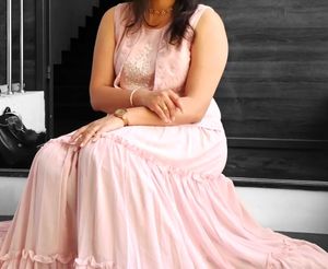 Elegant Pink Koti type gown