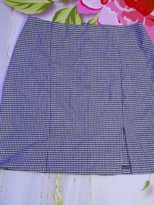 (590)Gingham Mini Skirt