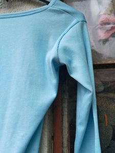 Light Blue Corset-Style Top