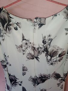 White Colour Floral Long Gown