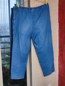 Unisex Denim Look Cotton Pants