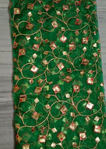 Organza Embroidery Gota Pati Work Saree