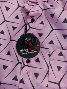 Pink Geometric Print Shirt
