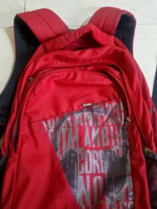 American Tourister Red And Grey Backpack