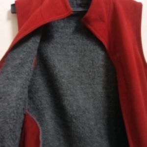 sleeveless red jacket