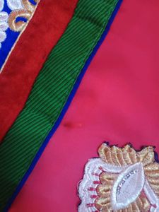 Elegant soft party Red Embroidered Saree blouse