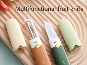 Portable Vegetable Peeler +Knife with Safe cover