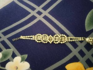Rhinestone and Pearl Bracelet