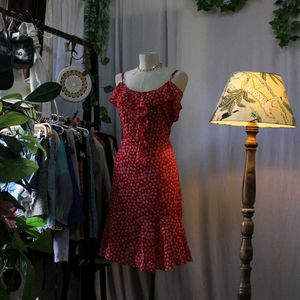 Red Floral Print Dress