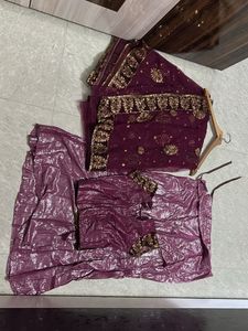 Embroidered saree with blouse and peti coat