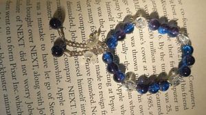 Beaded Charm Bracelets pair of three with floral c