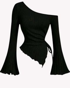 One-Shoulder Flared Sleeve Top