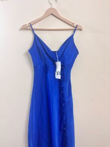 Zara Blue Satin Dress