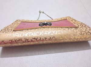 Golden Shine Clutch For Party