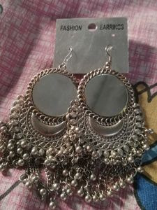 Silver Mirror Dangle Earrings