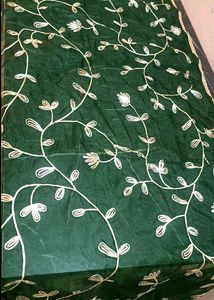 2 💗 Dupatta Combo,Green Ganja Fabric, Blue Net Fa