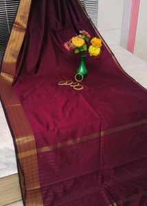 Elegant Maroon Zaree Patta with jhalar