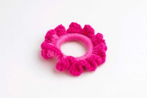Pink Flower Hair Tie •|HANDMADE|•