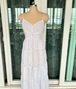Mango Frill White Cotton Dress