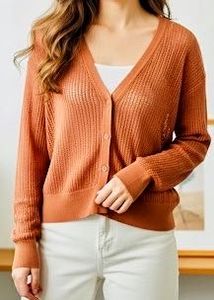 Full Sleeve Cardigan Style Crochet Top