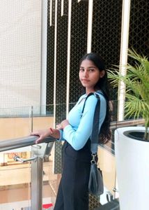 Light Blue Ribbed Stretchable Crop Top for Women