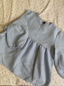 Porcelain Gingham Top
